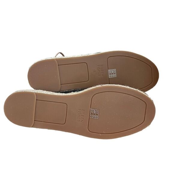 Eileen Fisher espadrille lace-up sandals in toffee cream leather size 8 NWB - Picture 10 of 10